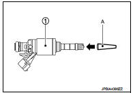 b. Set seal ring (1) to injector seal drift set [SST: KV101197S0 ()]