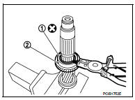 12. Set a puller [Commercial service tool] to input shaft front bearing