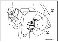 6. Remove the steering member stay (1).
