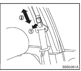 Shoulder belt height adjustment (for front seats)