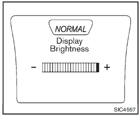4. Turn the Selection dial to + to increase brightness or to − to decrease brightness,