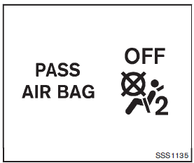 Front passenger air bag status light