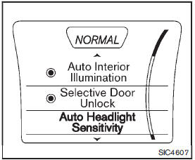 Auto Headlight Sensitivity (if so equipped)
