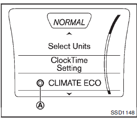 Setting the climate ECO mode: