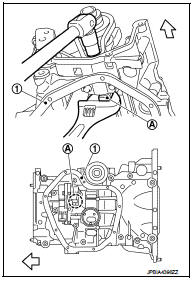 5. Install oil pump chain tensioner (1).
