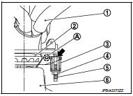 1. Securely insert seal bearing (2) into exhaust front tube (1) side