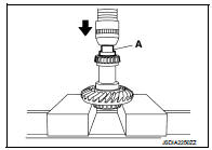 2. Press side bearing inner race to center stem assembly, using a