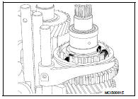 27. Install 5th-reverse fork rod (1) to clutch housing, as per the following