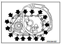 4. Install adjusting plate (A) [SST: KV32300QAP], suitable washer,