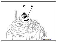 5. Install dial indicator to the transaxle case.