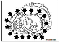 12. Remove mainshaft rear bearing inner race (1), adjusting shim,