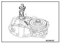 23. Remove final drive (1) from clutch housing.