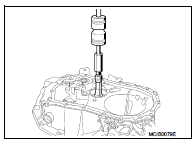 29. Remove bushings (1) from clutch housing, using a remover