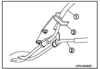 Install the selector cable (the M/T shift selector assembly side), as per the
