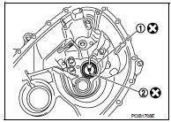 28. Remove input shaft oil seal (1) from clutch housing, using an oil