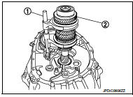 23. Install mainshaft assembly (1), as per the following procedure.