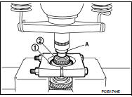 3. Remove 4th main gear (1) and 5th main gear (2), as per the following