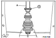 11. Install mainshaft rear bearing inner race (1), using the drift (A)