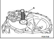 7. Install input shaft oil seal (1) to clutch housing, using the drift (A)