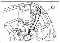 13. Install shifter lever B (1) to transaxle case.
