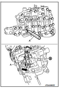 6. Fix the control valve using the control valve mounting bolts (A)
