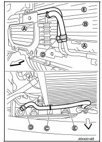 7. Remove nut (A) and bolts (B).