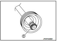 6. Align both center axles of the shaft edge and joint sub-assembly. Then