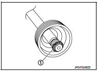 6. Align both center axles of the shaft edge and joint sub-assembly. Then