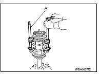 10. Remove the strut attachment (A) from strut assembly.