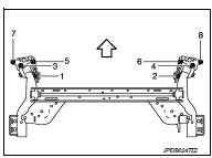  Perform final tightening of rear suspension beam installation position