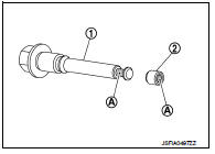 6. Apply rubber grease to mating faces (A) between sliding pin bolt