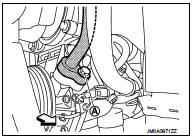 9. Remove low-pressure flexible hose from vehicle.