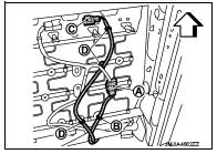 3. Open seatback fastener (A) and remove seatback retainer (B).