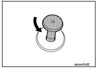 2. Push up seatback lock knob finisher while pressing pawls