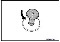 2. Push up seatback lock knob finisher while pressing pawls