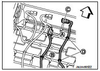 3. Open seatback fastener (A) and remove seatback retainer (B).