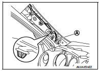 3. Remove center pillar upper garnish (LH and RH). Refer to INT-21, "CENTER