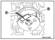 11. Remove the camshaft sprocket (INT) with the following procedure.