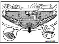 4. Remove front side grille (LH and RH) upper fixing clips (A).
