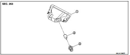 1. Rear fog lamp housing