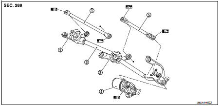 1. Front wiper linkage 1
