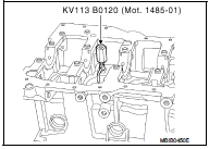 4. Screw Tool KV113B0020 (Emb. 880) onto KV113B0120 (Mot.