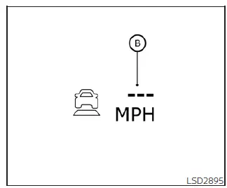 Dashboard display of the Nissan Leaf showing active ICC speed settings during a passing maneuver