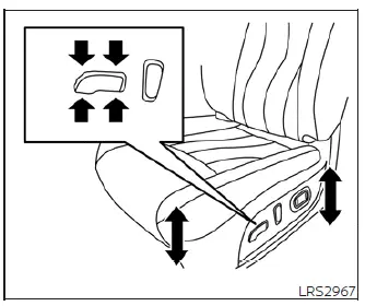 Power recline switch for adjusting the seatback angle in the Nissan Leaf