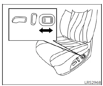 Seat lifter switch for adjusting cushion height and tilt in the Nissan Leaf