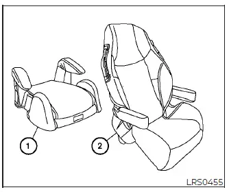 Correct seat belt positioning for a child using a booster seat in a Nissan Leaf
