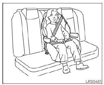 Booster seat positioned in the Nissan Leaf rear center seat