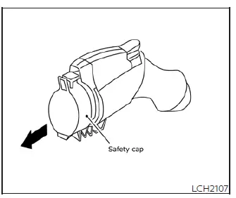 Opening the internal cap of the Nissan Leaf charge port