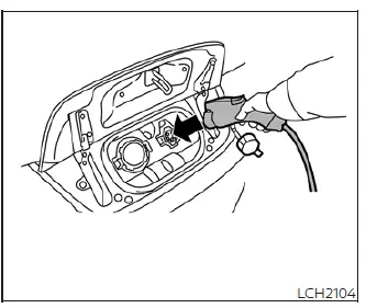 Ensuring the charging cable is properly seated for the Nissan Leaf