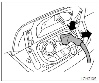 Securing the charging cable with a padlock to prevent theft of Nissan Leaf charging equipment